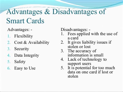 The pros and cons of using smart cards 